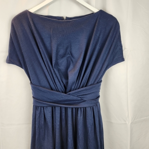 GIAMBATTISTA Valli navy wool jersey dress size M in EUC - Picture 2 of 10